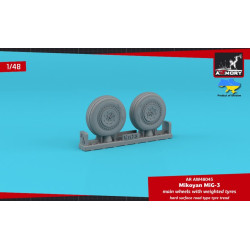 Armory Ar-aw48045 1/48 Mig 3 Main Wheels W/ Weighted Tyres Hard Surface Road Type Tyre Tread