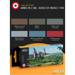 Arcus 7020 Enamel Paints Set Armee De Lair Battle Of France 1940 6 Colors In Set 10ml