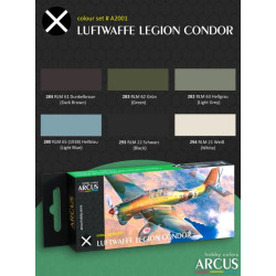 Arcus A2001 Acrylic Paints Set Luftwaffe Legion Condor 6 Colors In Set 10ml