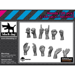 Black Dog 3d16012 1/16 Hands 20pcs 3d Printed/Accessories Kit