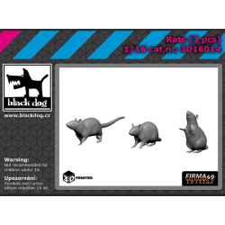 Black Dog 3d16014 1/16 Rats 3pcs 3d Printed