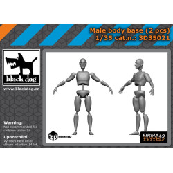 Black Dog 3d35021 1/35 Male Body Base 2pcs 3d Printed