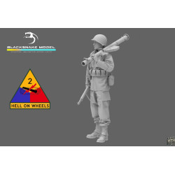 Black Snake 2nd-07 1/35 2nd Armored Infantry Soldier Ww2 Resin Figure Kit