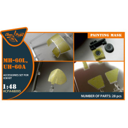 Clear Prop Cpa48095 1/48 Uh-60a Mh-60l Painting Mask On Yellow Kabuki Paper For Icm Kit