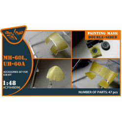 Clear Prop Cpa48096 1/48 Uh-60a Mh-60l Double-sided Painting Mask On Yellow Kabuki Paper For Icm Kit