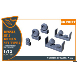 Clear Prop Cpa72211 1/72 Wessex Hc 2 Wheel Set Type 2 For Airfix Kit 3d Print