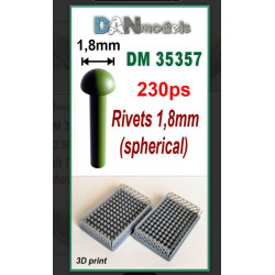 Dan Models 35357 1/35 Spherical Rivets 1/8 Mm Set Of 230 Pieces 3d Printed