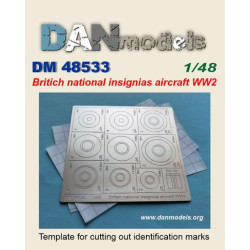 Dan Models 48533 1/48 Britich National Insignias Aircraft Ww2 Template For Cutting Out Identification Marks