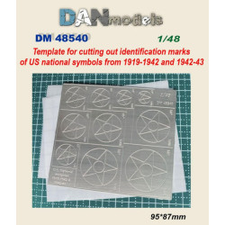 Dan Models 48540 1/48 Template For Cutting Out Identification Marks Of Us National Symbols From 1919-1942 And 1942-43 95/87mm