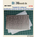 Dan Models 72537 1/72 Template For Cutting Out Identification Marks For German Aircraft From Wwii 65/103mm