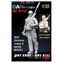 Dan Models 35159 - 1/35 Ukrainian Sniper and Barrett M107A1 One Shot One Kill Ukraine 2022 Russian Ukrainian War 2022