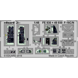 Eduard Fe930 1/48 F-16c/N Photo-etched For Aircraft Zoom Set