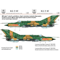Had Models 32079 1/32 Decal For Mig-21 Mf 9309 Dongo Squadron With Star National Insignias
