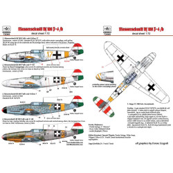 Had Models 72065 1/72 Decal For Messerschmitt Bf 109 F-4/B Yellow 17 V03 V07 Yellow 7