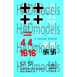 Had Models 72116 1/72 Decal For Fw 190 A-8 /R2 Ur Sau Red 16 Red 4 Schwarzer Panter