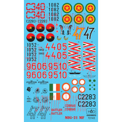 Had Models 72143 1/72 Decal For Mig-21mf Accessories Kit