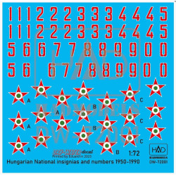 Hadmodels Dw-72001 1/72 Hungarian National Insignias And Numbers 1950-1990 Dry-water Decal Sheet