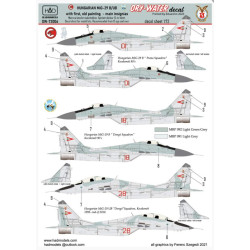Hadmodels Dw-72006 1/72 Mig-29 B / Ub Hunaf Old Painting Dry-water Decal Sheet