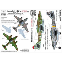 Hadmodels Dw-72017 1/72 Messerschmitt Me 262 A-1 Luftwaffe Black L White 17 Dry-water Decal Sheet