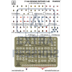 Had Models Pe481012 1/48 F-14 Sewing Patches Vf-33-51-74-142-192-124-103-201-211-213-114 Photo-etched Part