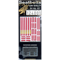 Hgw 124001 1/24 Seatbelts Sabelt 6 Point Red Accessories For Aircraft