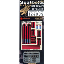 Hgw 124009 1/24 Sparco 6-point Red Seatbelts Accessories For Speedcar