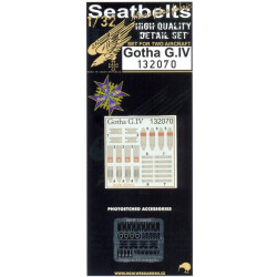 Hgw 132070 1/32 Seatbelts For Gotha G.iv For Wingnut Wings Kits Accessories