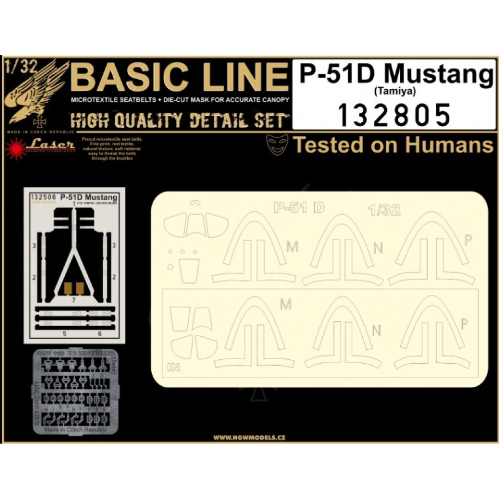 HGW Basic Line 1/32 seatbelt and mask for P-51D Mustang by Tamiya 132805 HGW Basic Line 1/32 seatbelt and mask for P-51D Mustang by Tamiya 132805