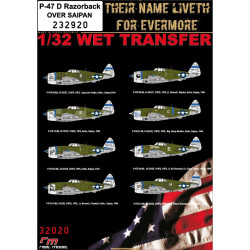 Hgw 232920 1/32 Decal For P-47d Razorback Over Saipan Wet Transfer