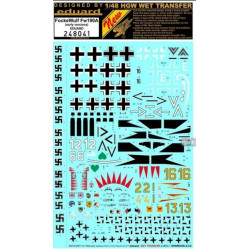 Hgw 248041 1/48 Decal For Fw 190a Early Versions Markings Wet Transfer