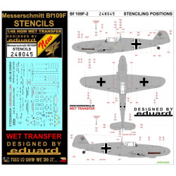 Hgw 248045 1/48 Decal For Messerschmitt Bf 109f Stencils For Eduard