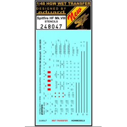 Hgw 248047 1/48 Decal For Spitfire Hf Mk Viii Stencils Accessories For Aircraft