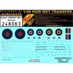 Hgw 248063 1/48 Decal For Hawker Tempest Mk.v Wet Transfer
