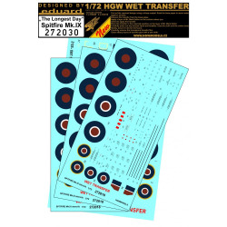 Hgw 272030 1/72 Spitfire Mk.ix Markings And Stencils Wet Decal