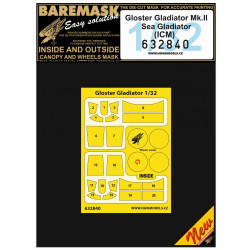 Hgw 632840 1/32 Masks For Gloster Gladiator Mk.ii / Sea Gladiator For Icm