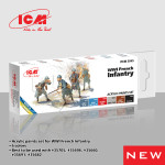 Icm 3045 Wwi French Infantry Acrylic Paint Set 6 Pcs In Kit