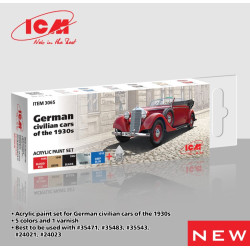 Icm 3065 Acrylic Paint Set For German Civilian Cars Of The 1930s 6 Pcs In Kit