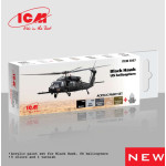 Icm 3067 Acrylic Paints Set For Black Hawk Us Helicopters 5 Colors And 1varnish