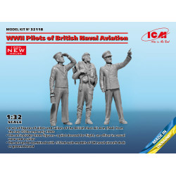 Icm 32118 1/32 Pilots Of British Naval Aviation Wwii 3 Figures Plastic Kit