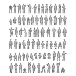 Ion Models Cv400-001 1/400 20th Century Civilians 3d Printed Resin 85 Figures