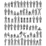 Ion Models U350-002 1/350 Us Navy Carrier Personel And Pilots 3d Printed Resin 72 Figures