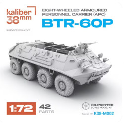 Kaliber38mm K38-m002 1/72 Eight Wheeled Armoured Personnel Carrier Apc Btr 60p Scale Model Kit