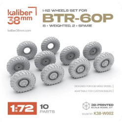 Kaliber38mm K38-w002 1/72 I 112 Wheels Set For Btr 60p 8 Weighted 2 Spare
