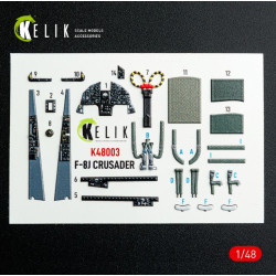 Kelik K48003 1/48 F-8j Crusader - Interior 3d Decals For Hasegawa Kit