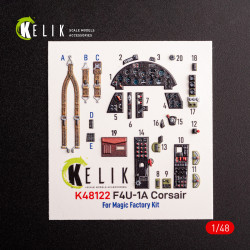 Kelik K48122 1/48 F4u-1a Corsair Interior 3d Decals For Magic Factory Kit