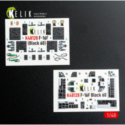 Kelik K48128 1/48 F-16f Block 60 - Interior 3d Decals For Hasegawa Kit