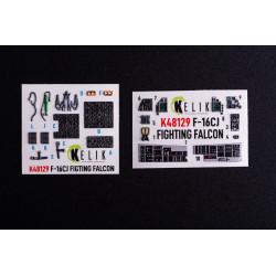 Kelik K48129 1/48 F-16cj - Interior 3d Decals For Hasegawa Kit