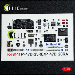 Kelik K48141 1/48 P-47d - 25re/28ra - Interior 3d Decals For Miniart Kit