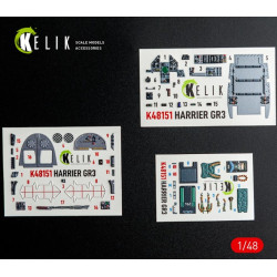 Kelik K48151 1/48 Harrier Gr3 - Interior 3d Decals For Kinetic Kit