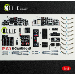 Kelik K48172 1/48 H-34a/Uh-34d - Interior 3d Decals For Italeri Kit